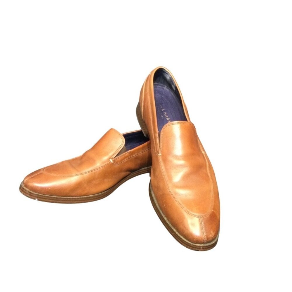 Cole Haan Mens Shoes Grand OS Leather Slip-On Loafers Size 11.5 M Tan Brown